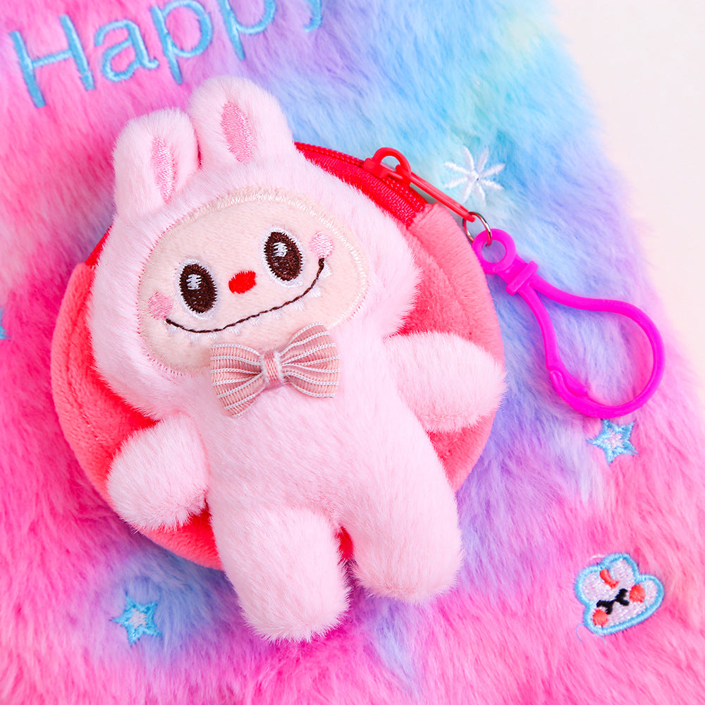Wholesale Cartoon Bubu Plush Notebook Double Pinyin Notepad Children' s Cute Handbook